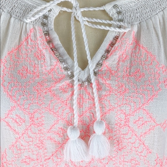 Anthropologie Maeve Neon-Stitched Peasant Blouse - Picture 3 of 8